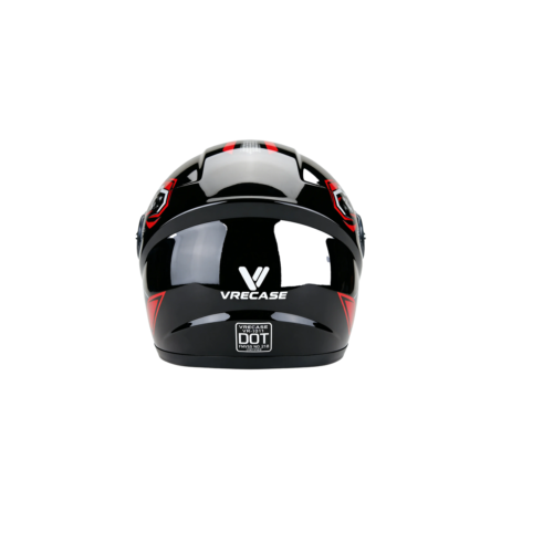 未标题-4 Casco Moto Dot Certificado Vrecase Rojo Negro Visor Hd Protector Diseño Mecánico Segunda Generacion.