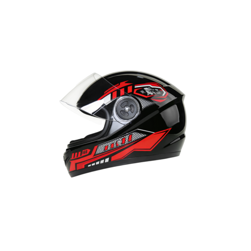 未标题2 Casco Moto Dot Certificado Vrecase Rojo Negro Visor Hd Protector Diseño Mecánico Segunda Generacion.