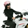 Casco VRECASE rosa de verano con visera antirreflejos de doble capa