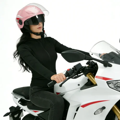 Casco VRECASE rosa de verano con visera antirreflejos de doble capa