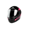 F1 Casco de motocicleta Vrecase Dot con certificación, color negro brillante y rosa, visera HD, diseño mecánico de segunda generación.