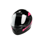 F1 Casco de motocicleta Vrecase Dot con certificación, color negro brillante y rosa, visera HD, diseño mecánico de segunda generación.