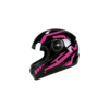 Casco de motocicleta Vrecase Dot con certificación, color negro brillante y rosa, visera HD, diseño mecánico de segunda generación.