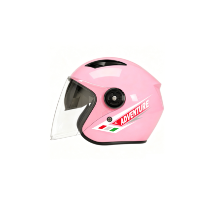 Casco Integral VRECASE Certificado DOT con Doble Visor Abatible Rosa Brillante