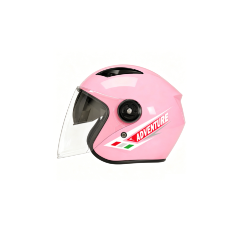 Casco Integral VRECASE Certificado DOT con Doble Visor Abatible Rosa Brillante