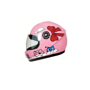 Casco Integral Infantil VRECASE para Niño y Niña con Visor Ajustable Negro Mate/Rosa Brillante