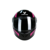 L2 Casco de motocicleta Vrecase Dot con certificación, color negro brillante y rosa, visera HD, diseño mecánico de segunda generación.