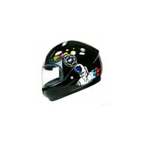 Casco Integral Infantil VRECASE para Niño y Niña con Visor Ajustable Negro Mate/Rosa Brillante