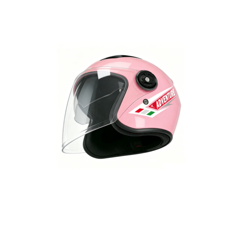 Casco Integral VRECASE Certificado DOT con Doble Visor Abatible Rosa Brillante