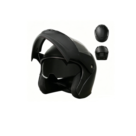 Casco Integral Para Moto VRECASE DOT Abatible Doble Visera Protección Motociclista Negro