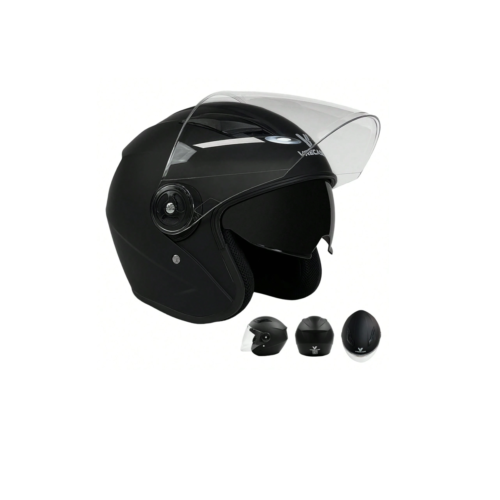 Casco Integral VRECASE DOT Con Doble Visor y Ventilación Negro