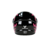 L3 Casco de motocicleta Vrecase Dot con certificación, color negro brillante y rosa, visera HD, diseño mecánico de segunda generación.