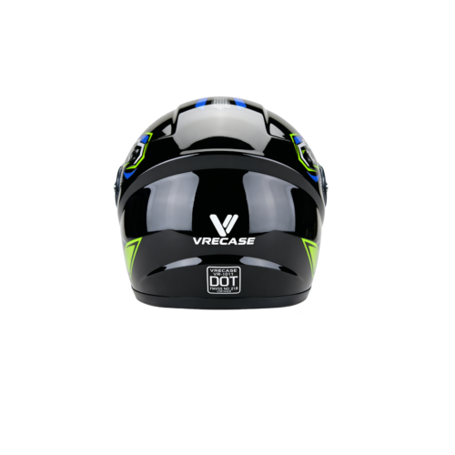 L5 Casco Moto Dot Certificado Vrecase Verde Negro Visor Hd Protector Diseño Mecánico Segunda Generacion.