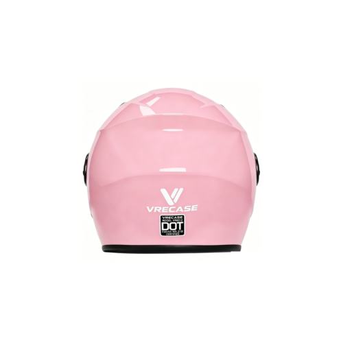 Casco Integral VRECASE Certificado DOT con Doble Visor Abatible Rosa Brillante
