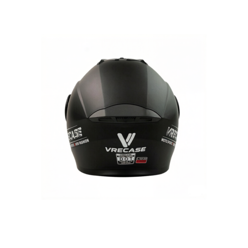 Casco Integral Para Moto VRECASE DOT Abatible Doble Visera Protección Motociclista Negro