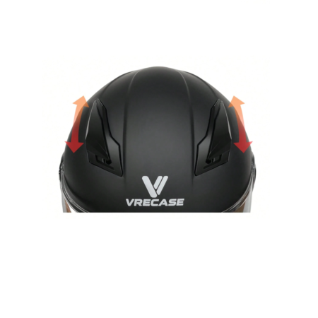 Casco Integral VRECASE DOT Con Doble Visor y Ventilación Negro