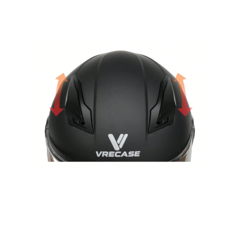Casco Integral VRECASE DOT Con Doble Visor y Ventilación Negro