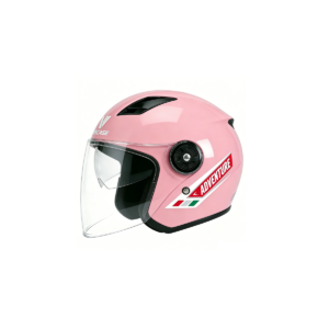 Casco Integral VRECASE Certificado DOT con Doble Visor Abatible Rosa Brillante