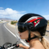 Casco VRECASE negro de verano con visera antirreflejos de doble capa