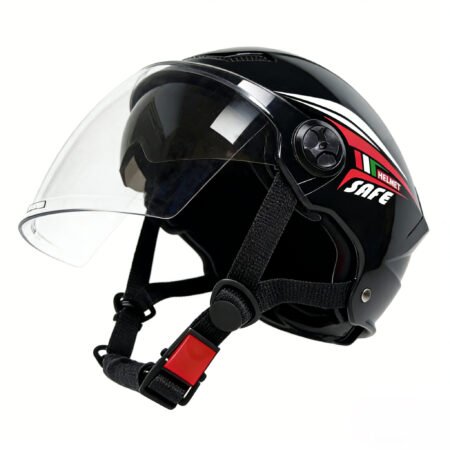 Casco VRECASE negro de verano con visera antirreflejos de doble capa