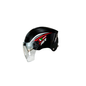 Casco VRECASE negro de verano con visera antirreflejos de doble capa