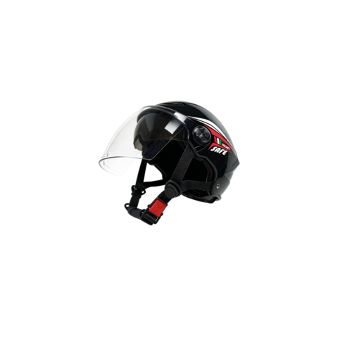 Casco VRECASE negro de verano con visera antirreflejos de doble capa