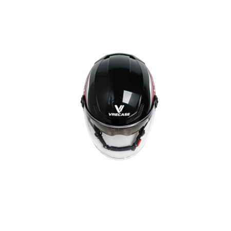 Casco VRECASE negro de verano con visera antirreflejos de doble capa