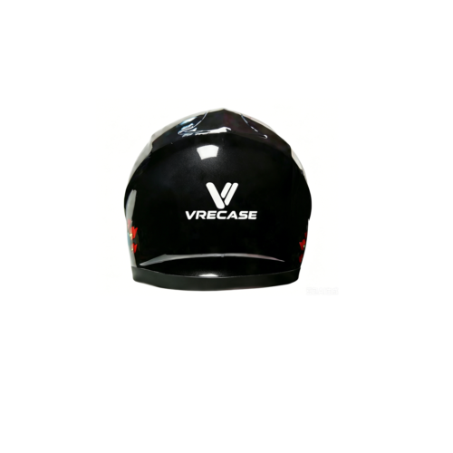Casco Integral Infantil VRECASE para Niño y Niña con Visor Ajustable Negro Mate/Rosa Brillante