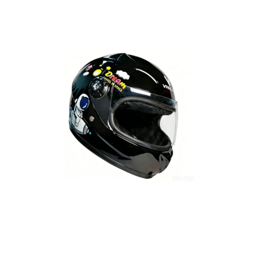 Casco Integral Infantil VRECASE para Niño y Niña con Visor Ajustable Negro Mate/Rosa Brillante