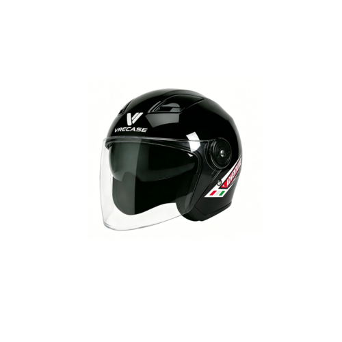 Casco Integral VRECASE Certificado DOT con Doble Visor Abatible Negro Mate