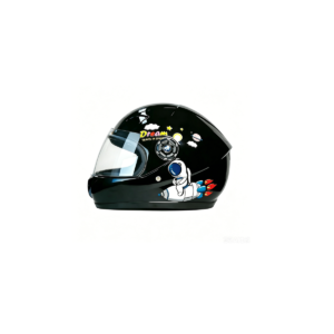 Casco Integral Infantil VRECASE para Niño y Niña con Visor Ajustable Negro Mate/Rosa Brillante