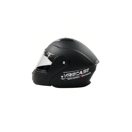 Casco Integral Para Moto VRECASE DOT Abatible Doble Visera Protección Motociclista Negro