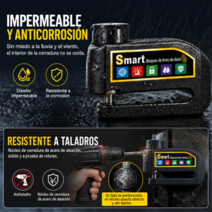 Candado de Disco Moto VRECASE con Alarma 115 dB | Antirrobo Impermeable
