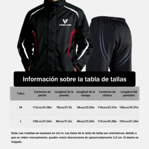 Impermeable para Moto VRECASE con Pantalón – Traje de Lluvia de Tela Oxford Impermeable