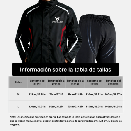 Impermeable para Moto VRECASE con Pantalón – Traje de Lluvia de Tela Oxford Impermeable
