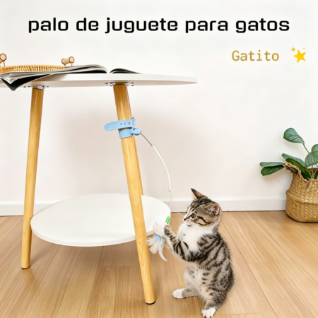 Kit de Juguetes Interactivos para Gato – Collar Láser Morado + Varita de Plumas con Pulsera Verde