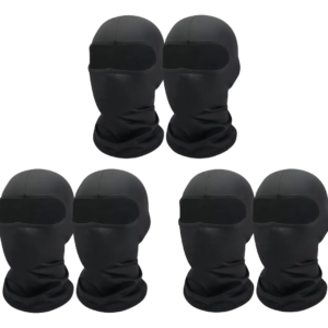 Balaclava Táctica Negra Unisex – Set de 6 Pasamontañas Transpirables para Moto, Ciclismo y Outdoor