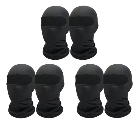 Balaclava Táctica Negra Unisex – Set de 6 Pasamontañas Transpirables para Moto, Ciclismo y Outdoor