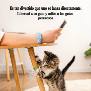 Kit de Juguetes Interactivos para Gato – Collar Láser Morado + Varita de Plumas con Pulsera Verde