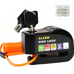 Candado de Disco para Moto VRECASE con Alarma de 115 dB – Antirrobo Impermeable con 2 Llaves y Cable Recordatorio