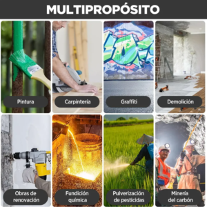 Máscara Respiratoria Reutilizable con Filtros – Mascarilla Antipolvo y Protección contra Gases, Vapores y Partículas