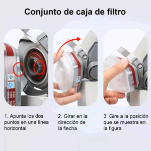 Máscara Respiratoria Reutilizable con Filtros – Mascarilla Antipolvo y Protección contra Gases, Vapores y Partículas