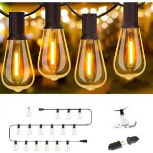Guirnalda de Luces LED para Exterior 15 m con 25+2 Focos – Luces Impermeables para Jardín, Patio y Terraza