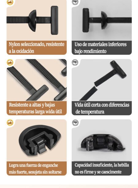 Cinchos de Nylon Negros 50 Piezas – Bridas Multiusos Resistentes para Cableado, Hogar, Jardín y Oficina