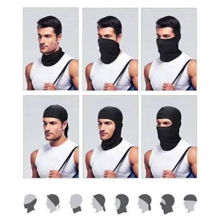 Balaclava Táctica Negra Unisex – Set de 6 Pasamontañas Transpirables para Moto, Ciclismo y Outdoor