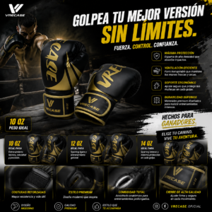 Guantes de Boxeo VRECASE Profesionales con Protector Bucal – Guantes para Box, Kickboxing y Muay Thai 10-14 OZ