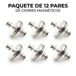 12 Pares de Sujetadores Magnéticos para Cortinas – Broches de Acero Inoxidable Sin Perforaciones, Fuerte Sujeción