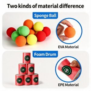 Juego de Lanzamiento Infantil con Pelotas de Espuma – Lanzador para Niños con 5 Pelotas y 6 Vasos Objetivo