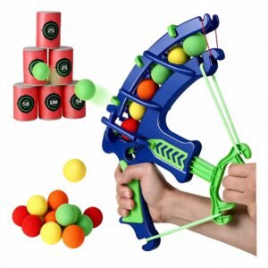 Juego de Lanzamiento Infantil con Pelotas de Espuma – Lanzador para Niños con 5 Pelotas y 6 Vasos Objetivo