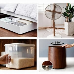8 Mini Ruedas Giratorias 360° Autoadhesivas de Acero Inoxidable – Ruedas Universales para Cajas, Organizadores y Botes
